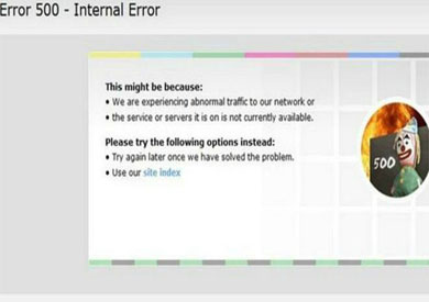 ظهرت رسالة تشير إلى وجود خطأ أمام زوار موقع بي بي سي بدلا من وصولهم إلى المحتوى المطلوب.